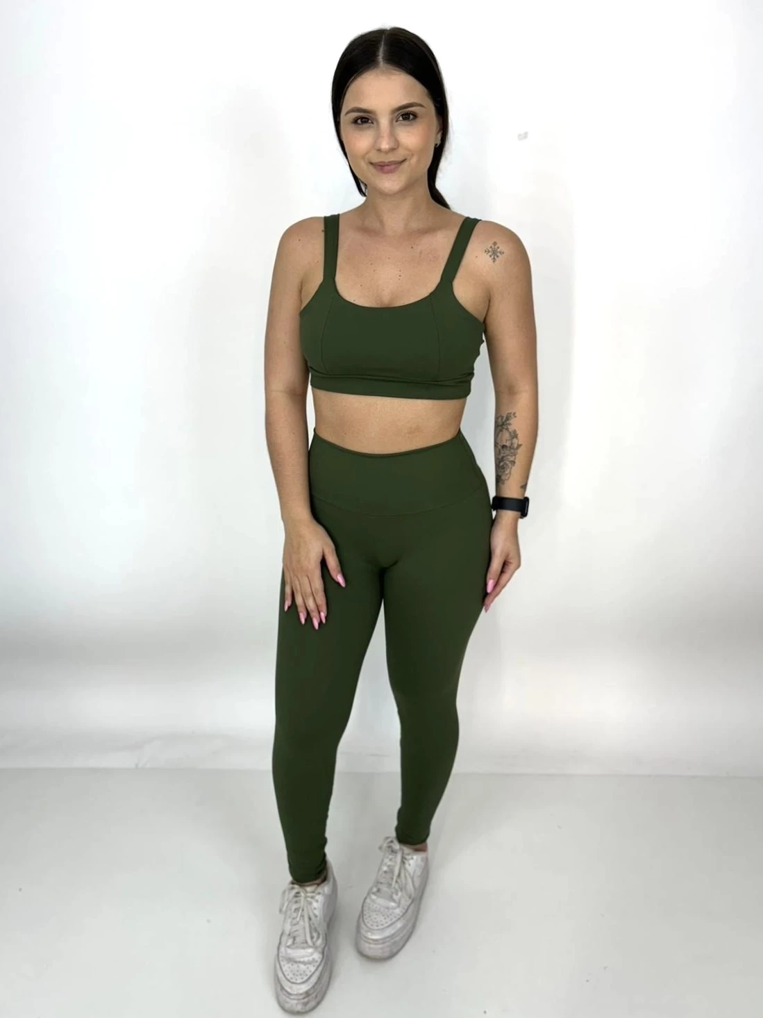 Legging Básica + Top Mirela Verde Musgo Suplex